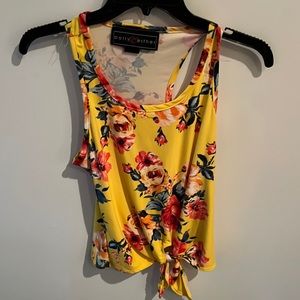 Cute yellow with floral print tank